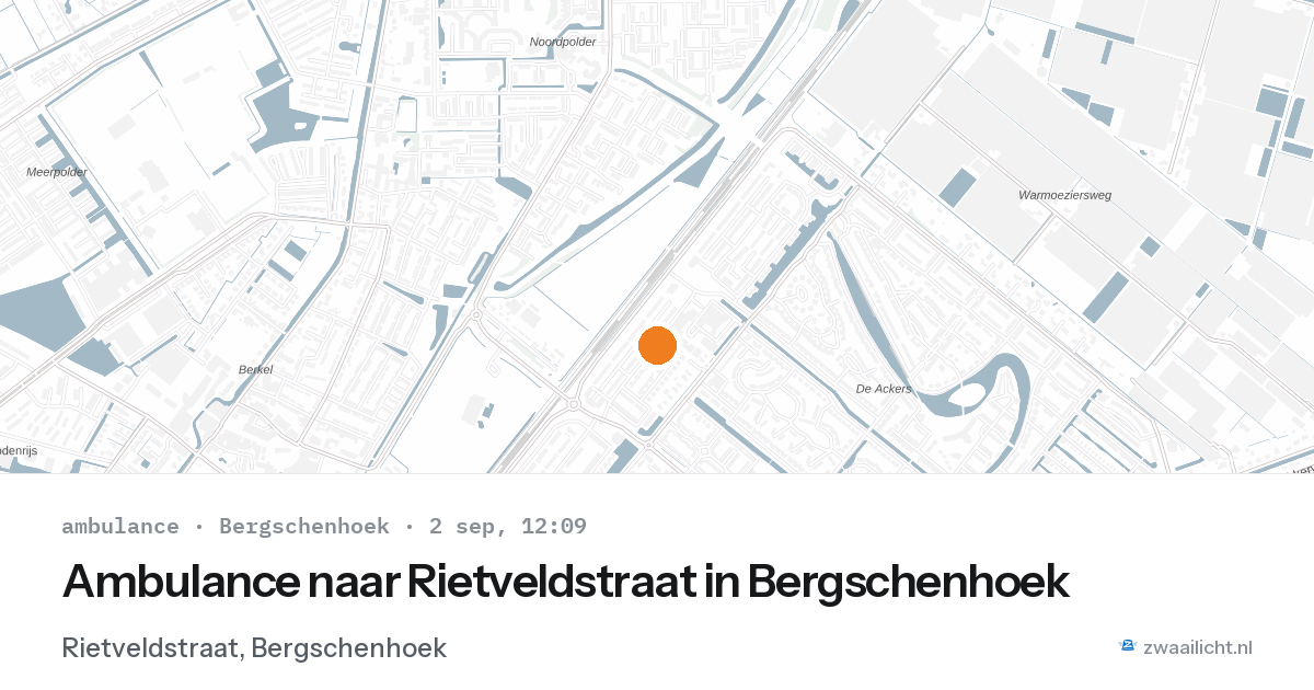 Ambulance naar Rietveldstraat in Bergschenhoek — 2 sep 2026