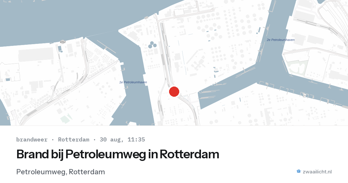 Brand bij Petroleumweg in Rotterdam — 30 aug 2026
