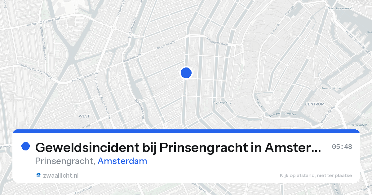 Geweldsincident bij Prinsengracht in Amsterdam — 16 aug 2026