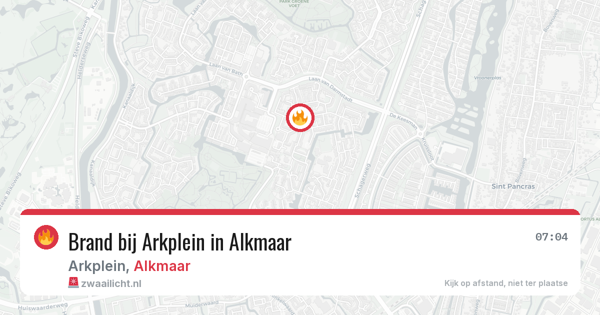 Brand bij Arkplein in Alkmaar — 24 jun 2026