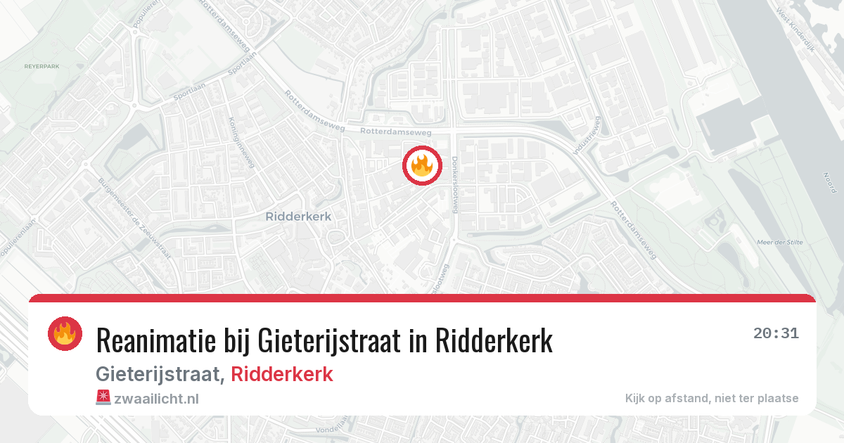 Reanimatie bij Gieterijstraat in Ridderkerk — 14 mrt 2026