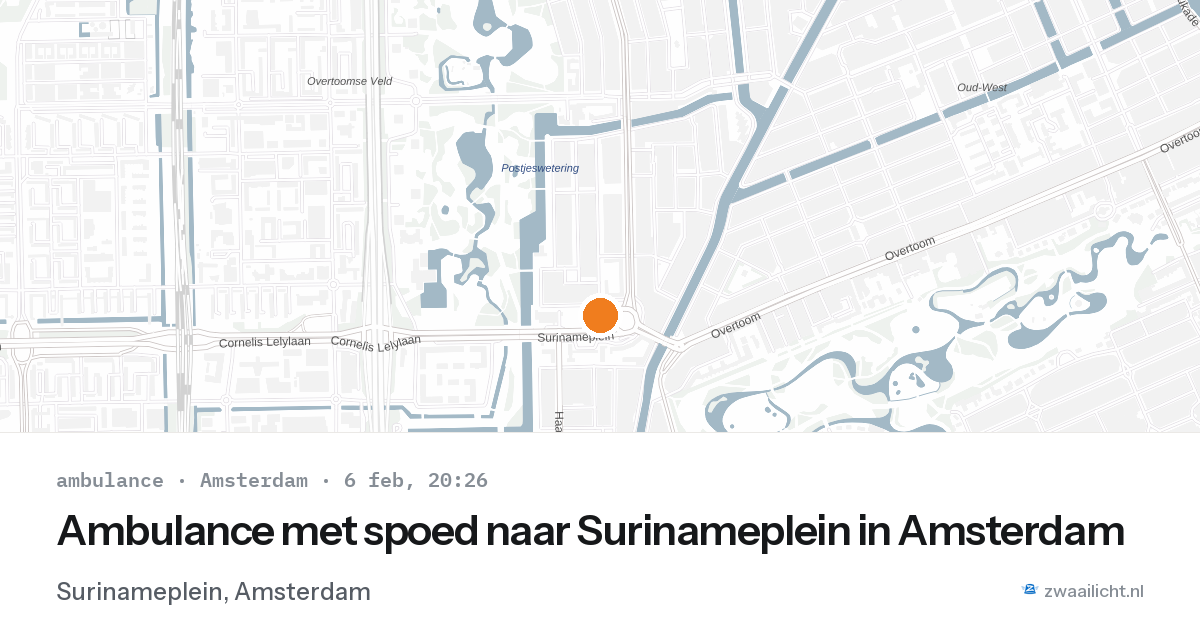 Ambulance met spoed naar Surinameplein in Amsterdam — 6 feb 2026