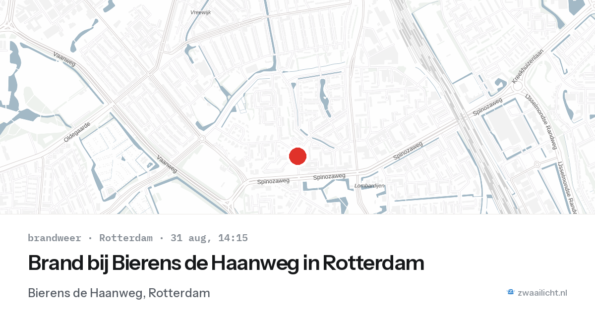 Brand bij Bierens de Haanweg in Rotterdam — 31 aug 2026