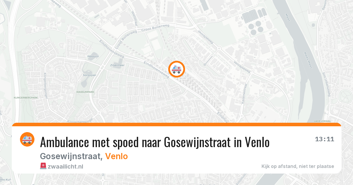 Ambulance met spoed naar Gosewijnstraat in Venlo — 31 jul 2026