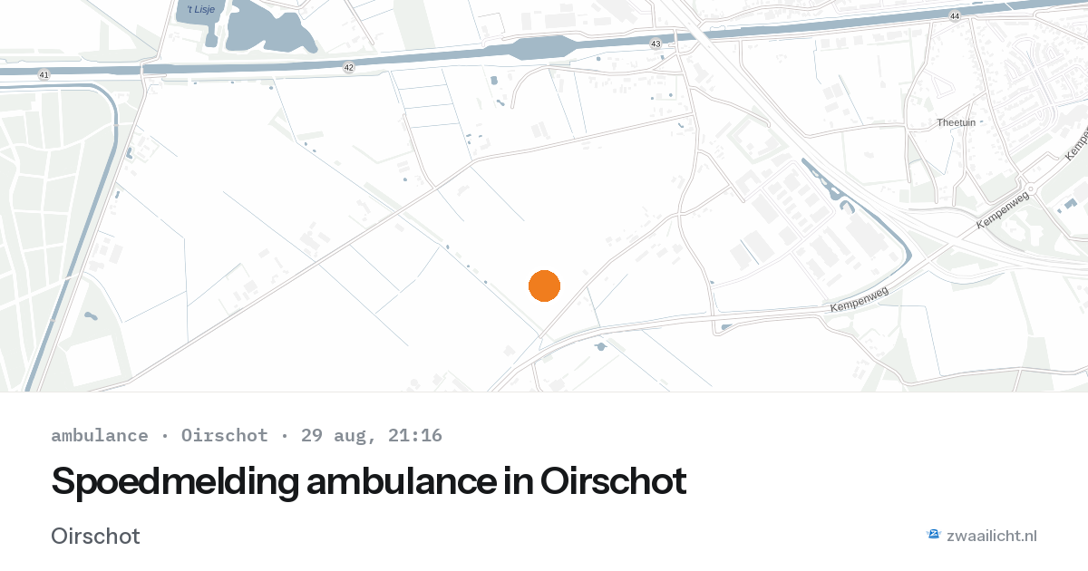 Spoedmelding ambulance in Oirschot — 29 aug 2026