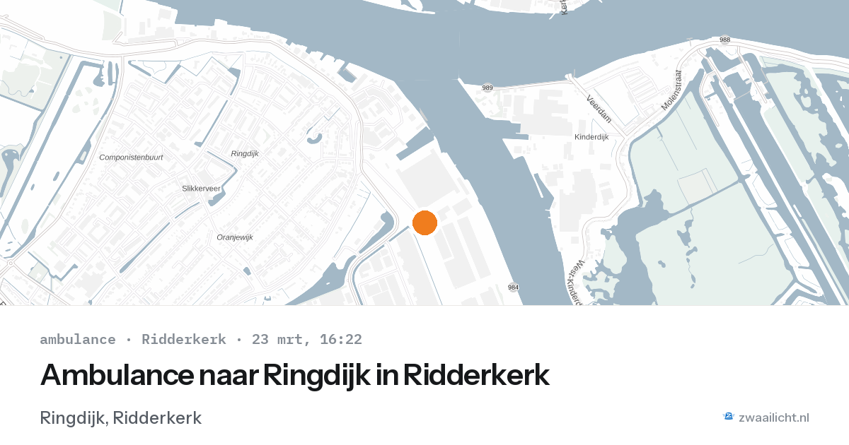 Ambulance naar Ringdijk in Ridderkerk — 23 mrt 2026