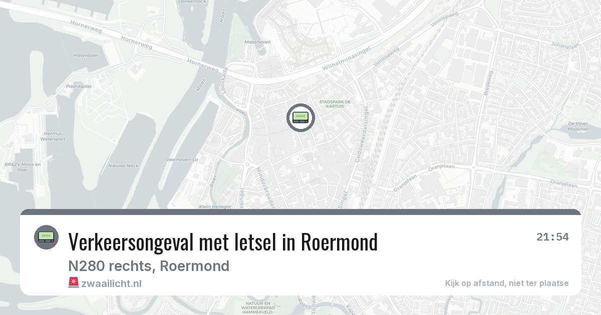 Verkeersongeval met letsel in Roermond — 25 jun 2026