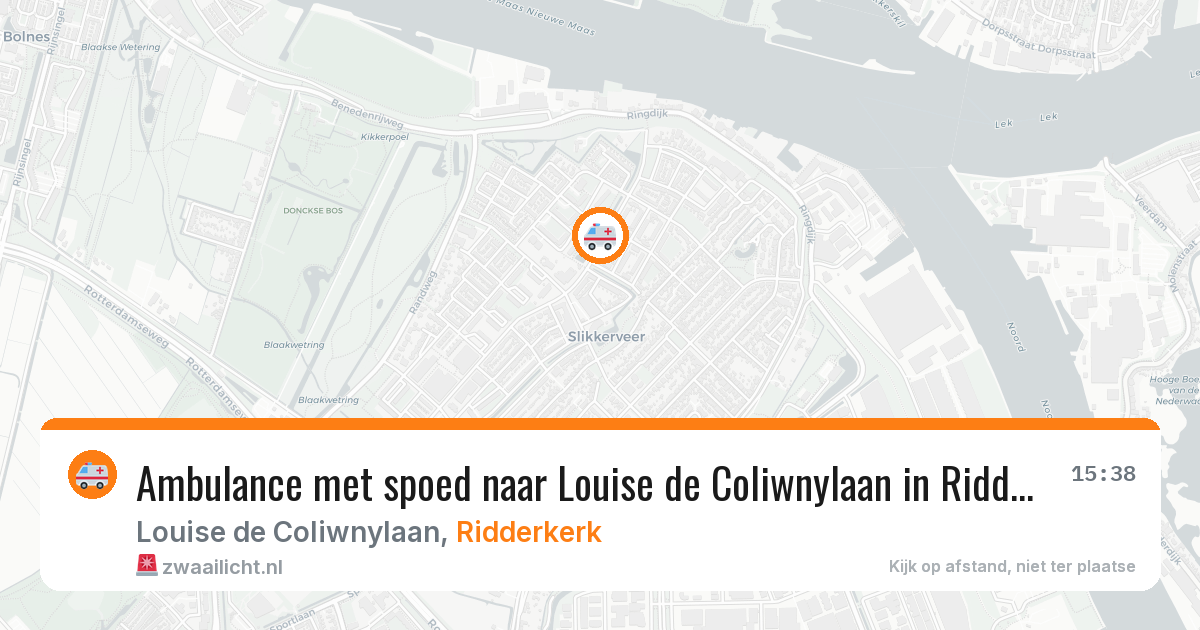 Ambulance met spoed naar Louise de Coliwnylaan in Ridderkerk — 16 jun 2026