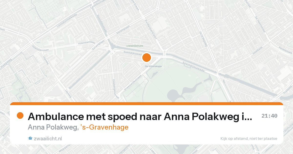 Ambulance met spoed naar Anna Polakweg in 's-Gravenhage — 21 aug 2026