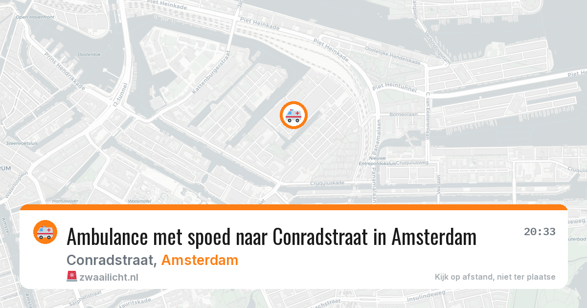 Ambulance met spoed naar Conradstraat in Amsterdam — 7 mei 2026