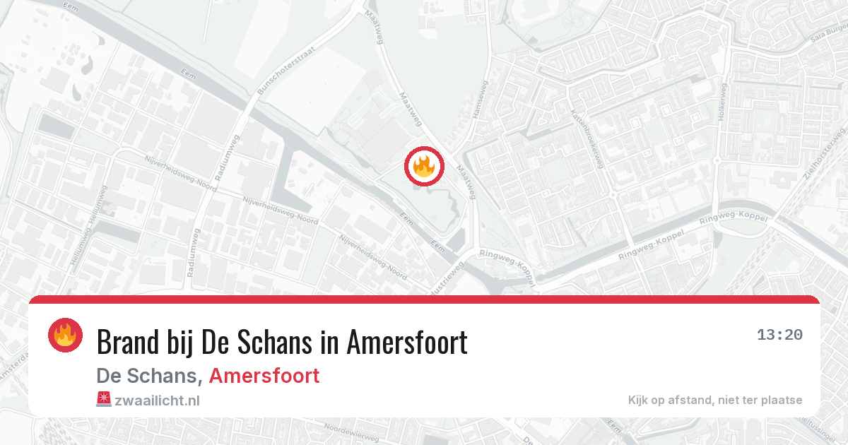 Brand bij De Schans in Amersfoort — 4 jul 2026