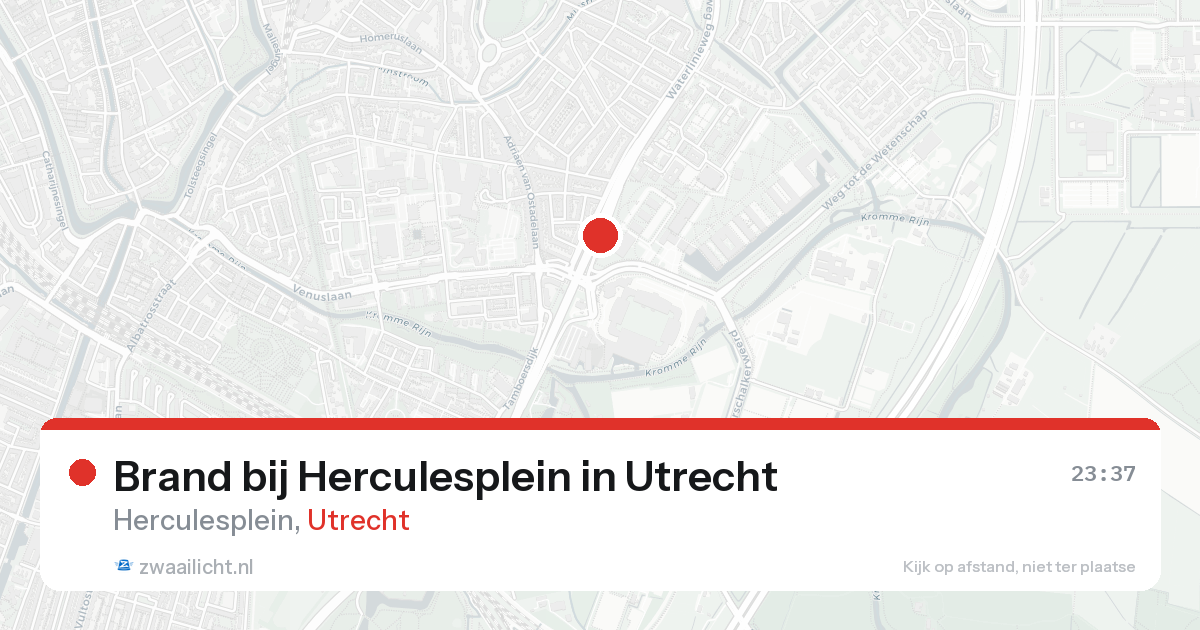Brand bij Herculesplein in Utrecht — 15 aug 2026