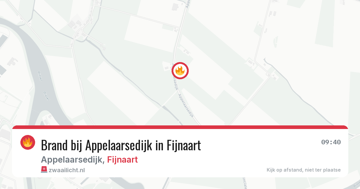Brand bij Appelaarsedijk in Fijnaart — 5 mei 2026