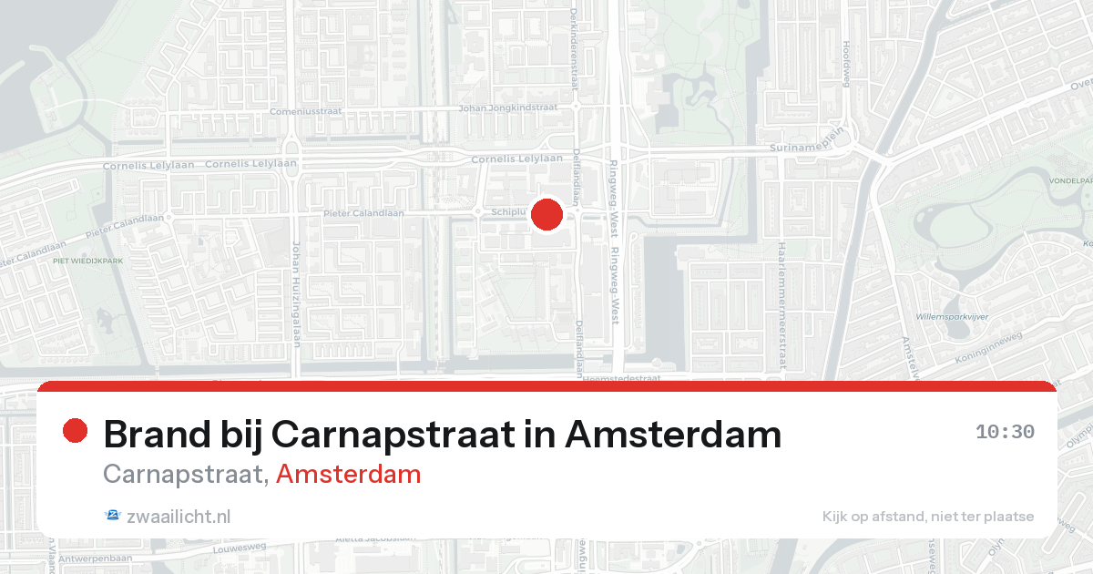 Brand bij Carnapstraat in Amsterdam — 18 aug 2026