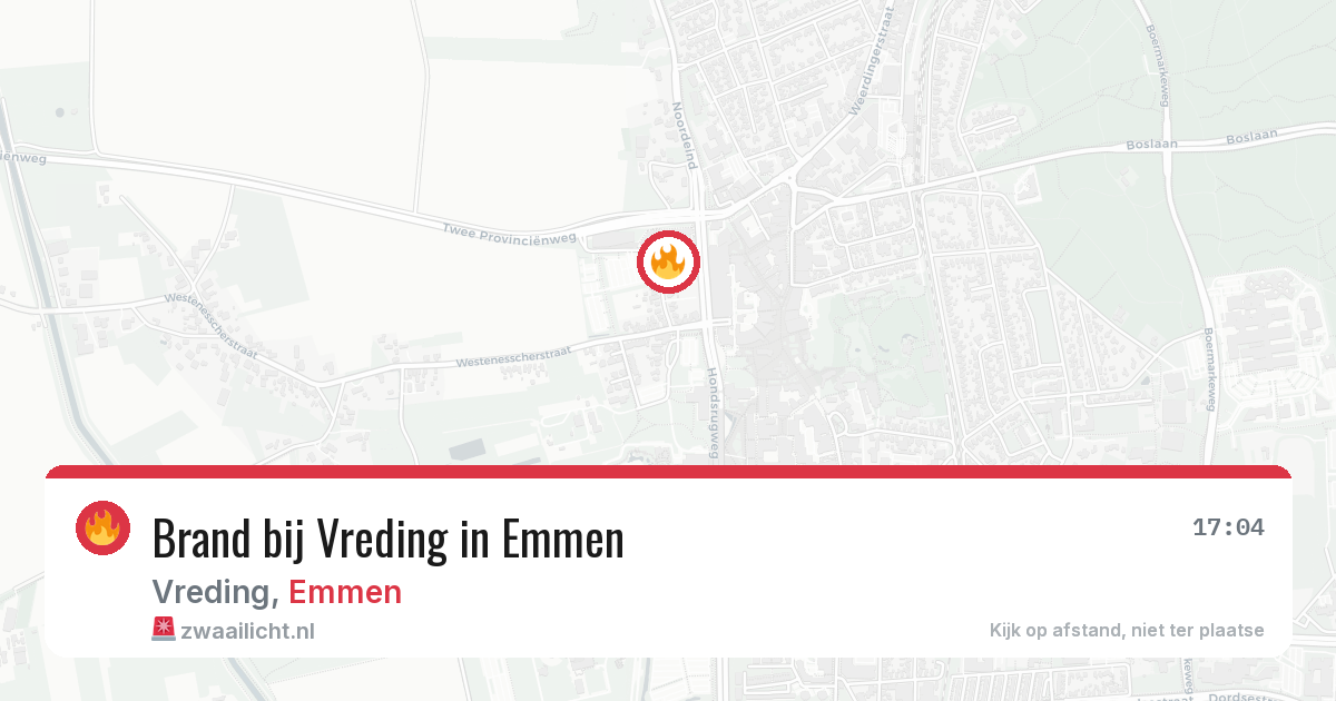 Brand bij Vreding in Emmen — 26 mrt 2026