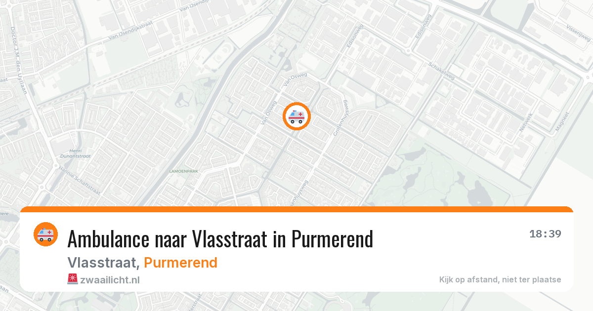 Ambulance naar Vlasstraat in Purmerend — 6 aug 2026