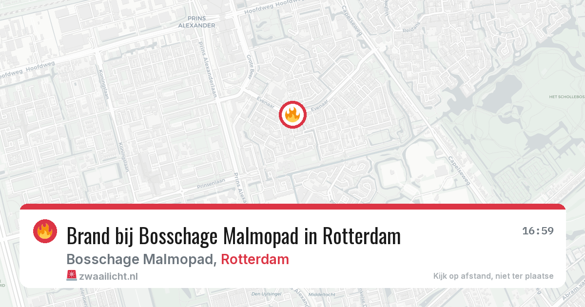 Brand bij Bosschage Malmopad in Rotterdam — 8 aug 2026