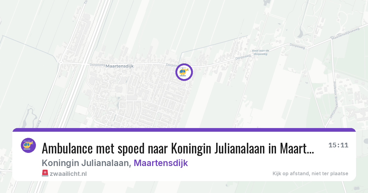 Ambulance met spoed naar Koningin Julianalaan in Maartensdijk — 5 aug 2026