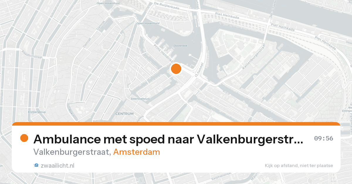 Ambulance met spoed naar Valkenburgerstraat in Amsterdam — 15 aug 2026