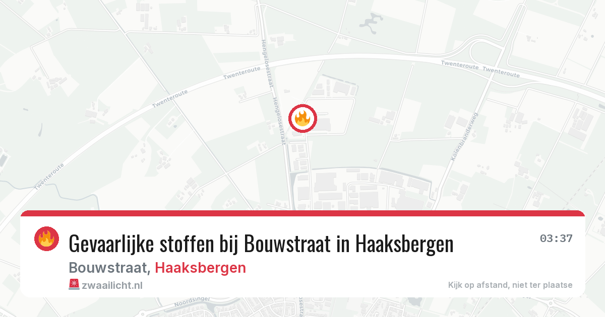 Gevaarlijke stoffen bij Bouwstraat in Haaksbergen — 8 aug 2026