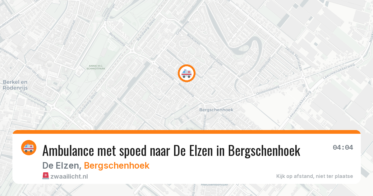 Ambulance met spoed naar De Elzen in Bergschenhoek — 17 mrt 2026