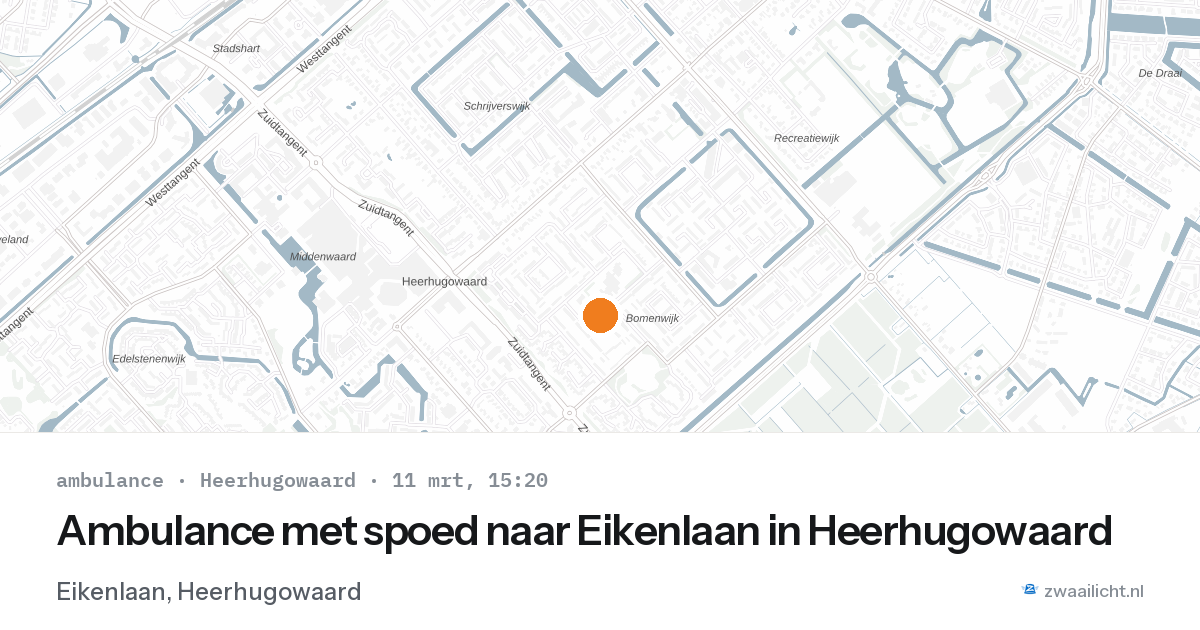 Ambulance met spoed naar Eikenlaan in Heerhugowaard — 11 mrt 2026