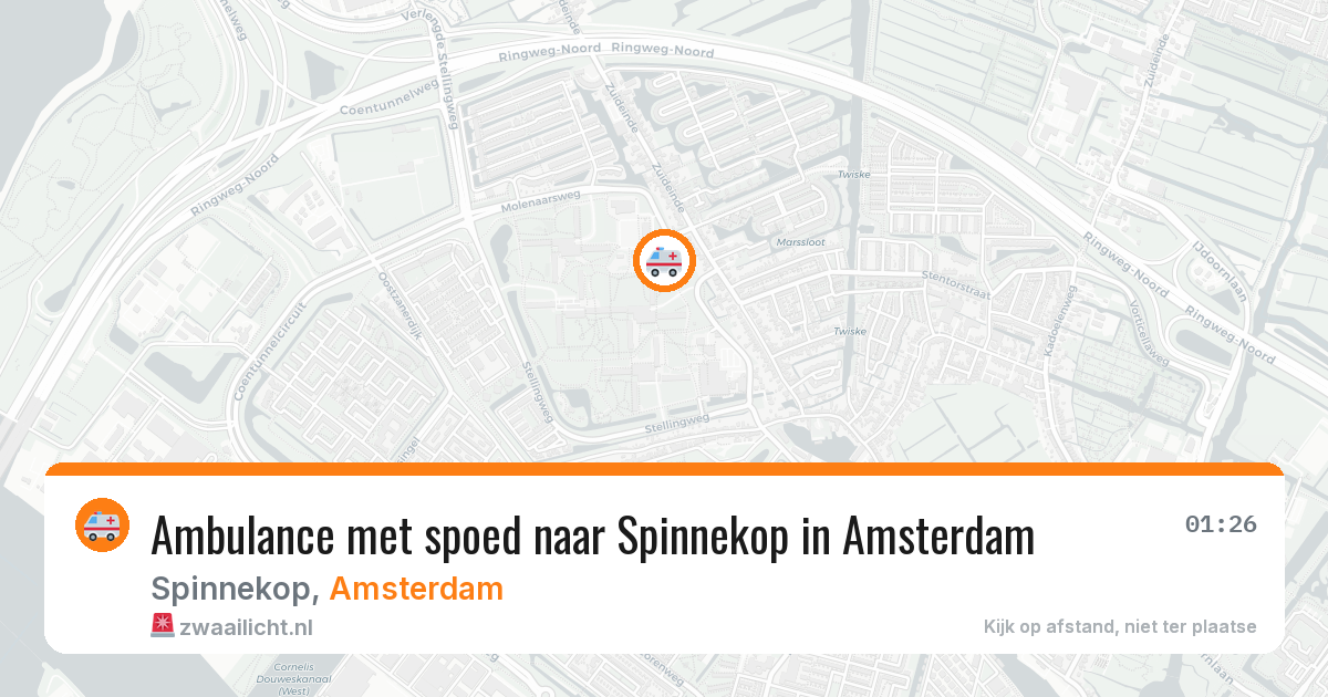 Ambulance met spoed naar Spinnekop in Amsterdam — 26 jun 2026