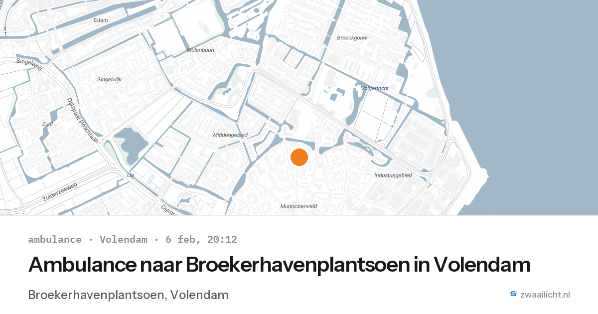 Ambulance naar Broekerhavenplantsoen in Volendam — 6 feb 2026