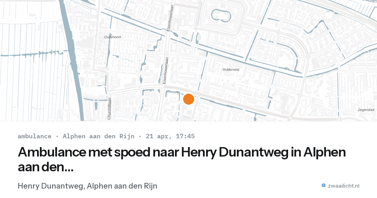 Ambulance met spoed naar Henry Dunantweg in Alphen aan den Rijn — 21 apr 2026