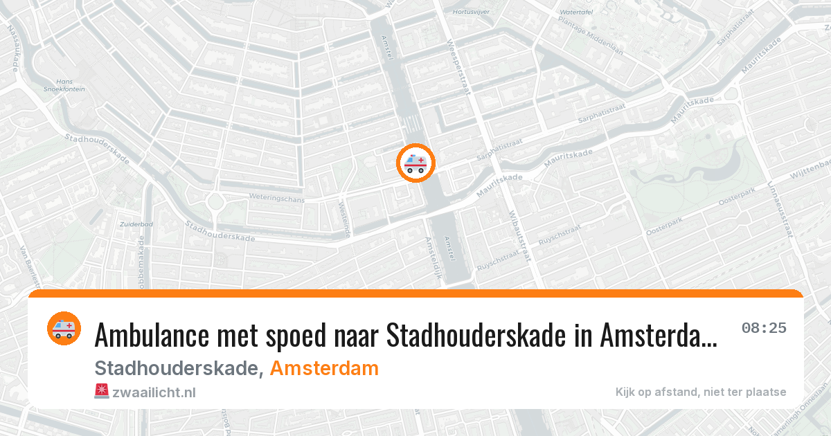 Ambulance met spoed naar Stadhouderskade in Amsterdam — 9 aug 2026