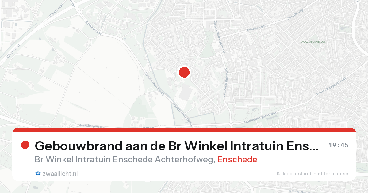 Gebouwbrand aan de Br Winkel Intratuin Enschede Achterhofweg in Enschede — 30 jan 2026