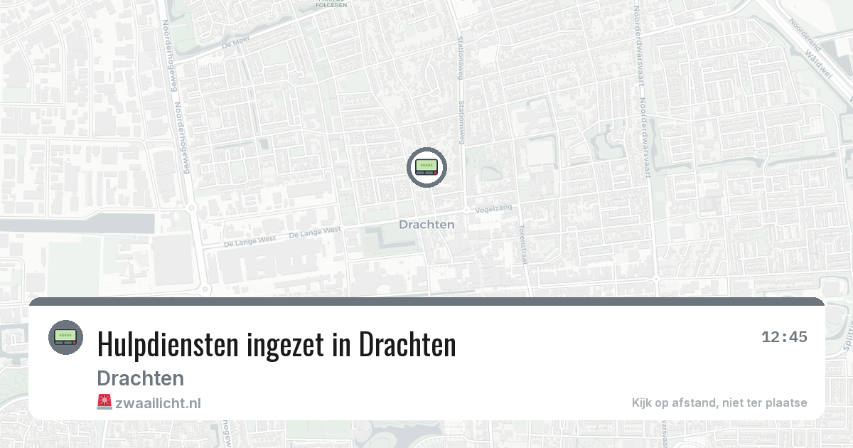 Hulpdiensten ingezet in Drachten — 29 jul 2026 | 🚨 Zwaailicht.nl