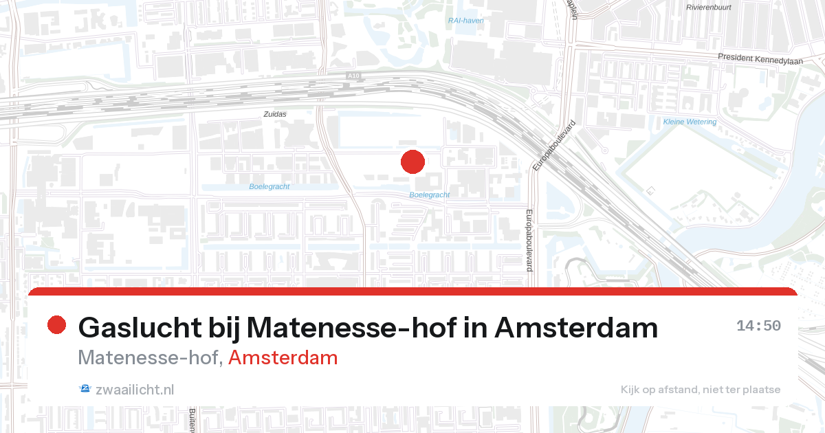 Gaslucht bij Matenesse-hof in Amsterdam — 23 jun 2026