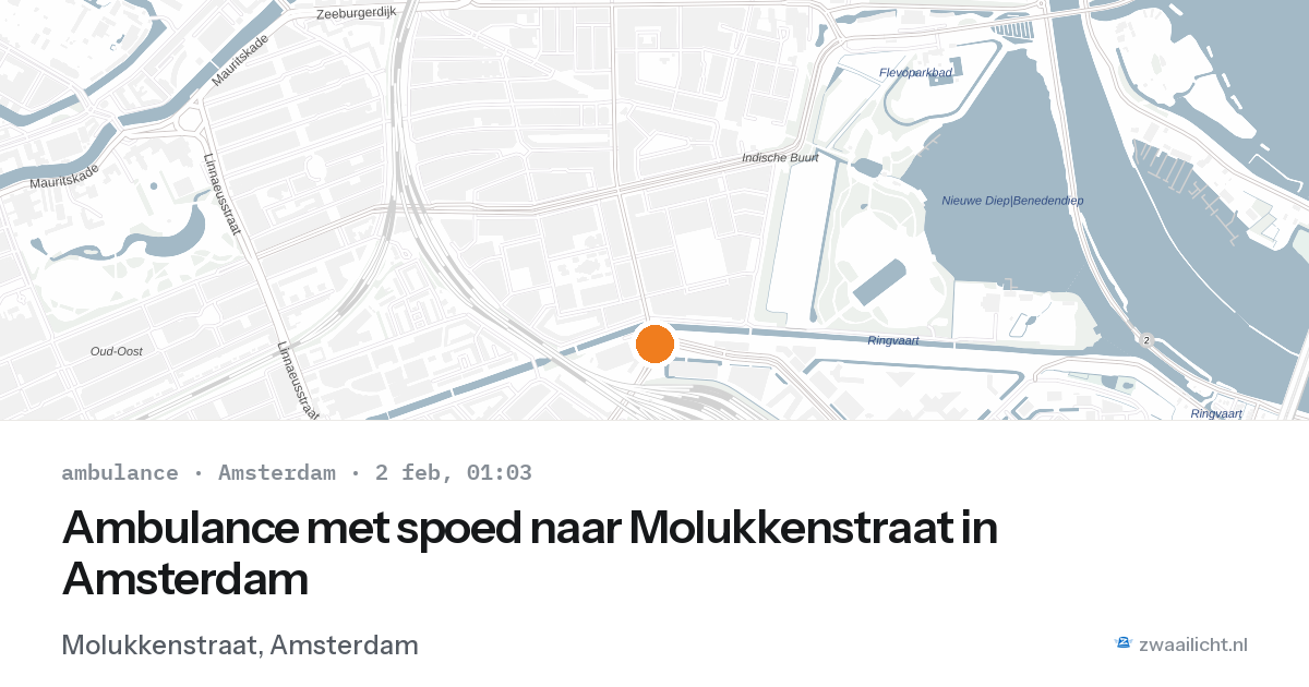 Ambulance met spoed naar Molukkenstraat in Amsterdam — 2 feb 2026