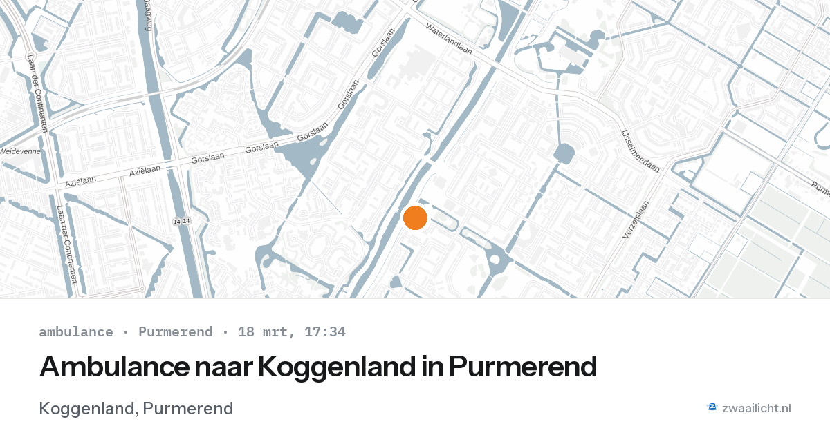 Ambulance naar Koggenland in Purmerend — 18 mrt 2026