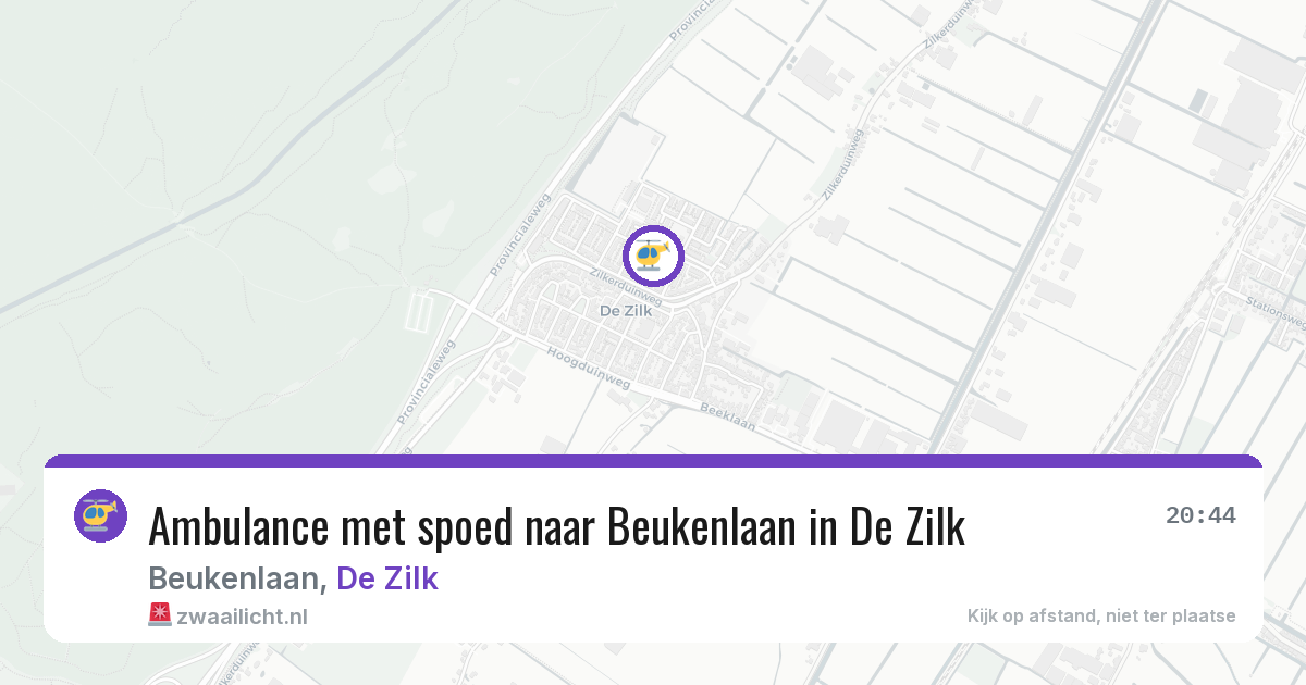 Ambulance met spoed naar Beukenlaan in De Zilk — 7 aug 2026
