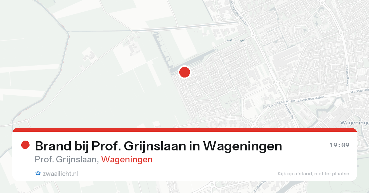 Brand bij Prof. Grijnslaan in Wageningen — 5 apr 2026