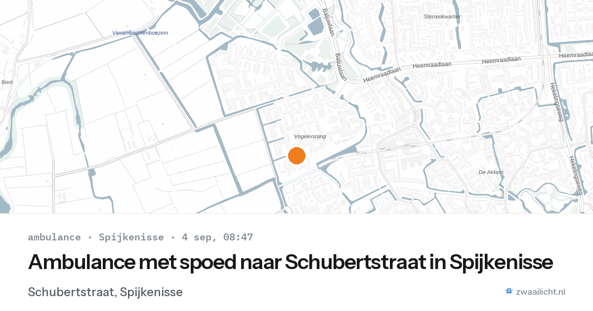 Ambulance met spoed naar Schubertstraat in Spijkenisse — 4 sep 2026