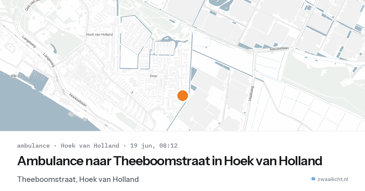 Ambulance naar Theeboomstraat in Hoek van Holland — 19 jun 2026