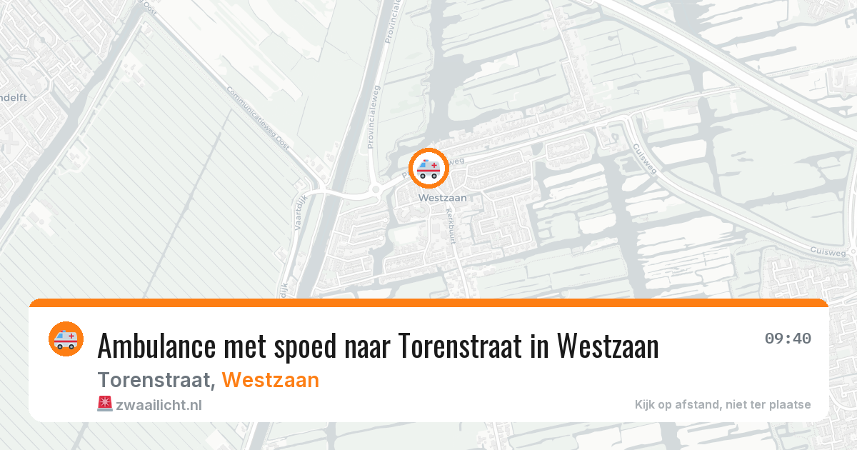 Ambulance met spoed naar Torenstraat in Westzaan — 13 apr 2026