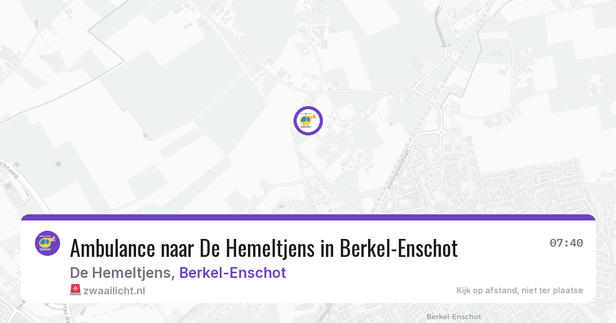 Ambulance naar De Hemeltjens in Berkel-Enschot — 7 jun 2026