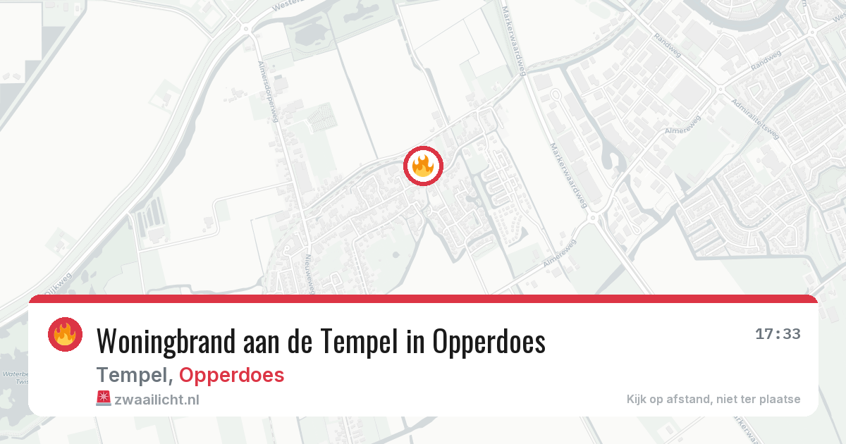 Woningbrand aan de Tempel in Opperdoes — 29 jul 2026