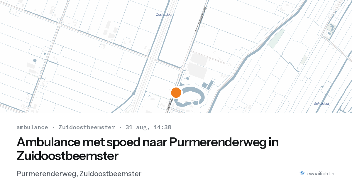 Ambulance met spoed naar Purmerenderweg in Zuidoostbeemster — 31 aug 2026