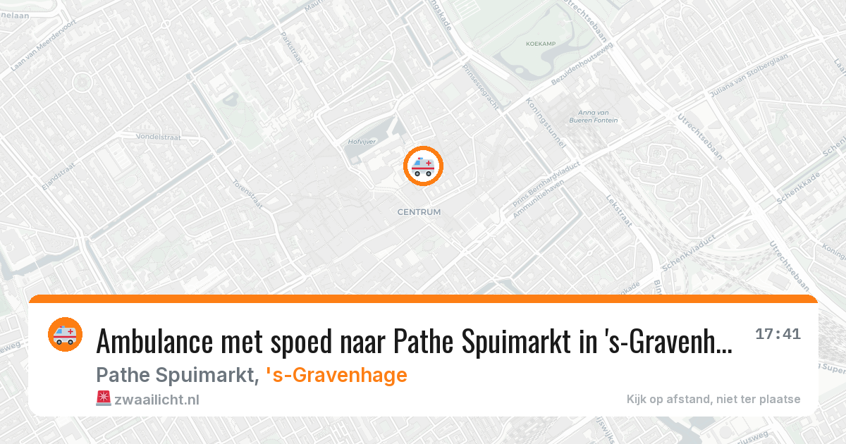 Ambulance met spoed naar Pathe Spuimarkt in 's-Gravenhage — 21 feb 2026