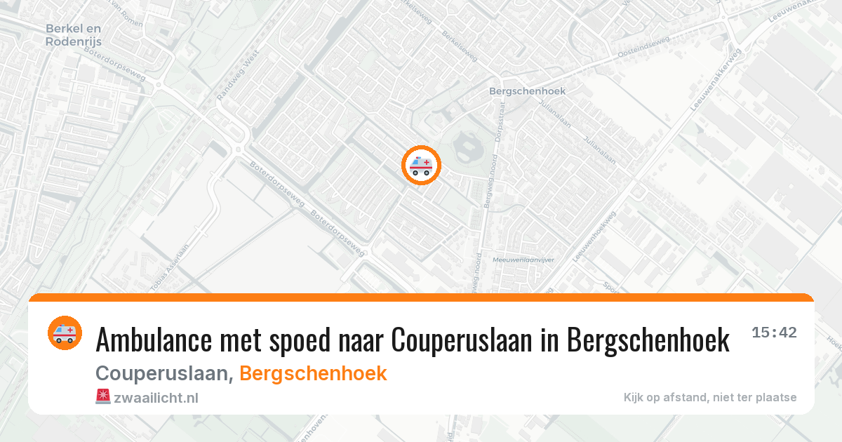Ambulance met spoed naar Couperuslaan in Bergschenhoek — 5 aug 2026