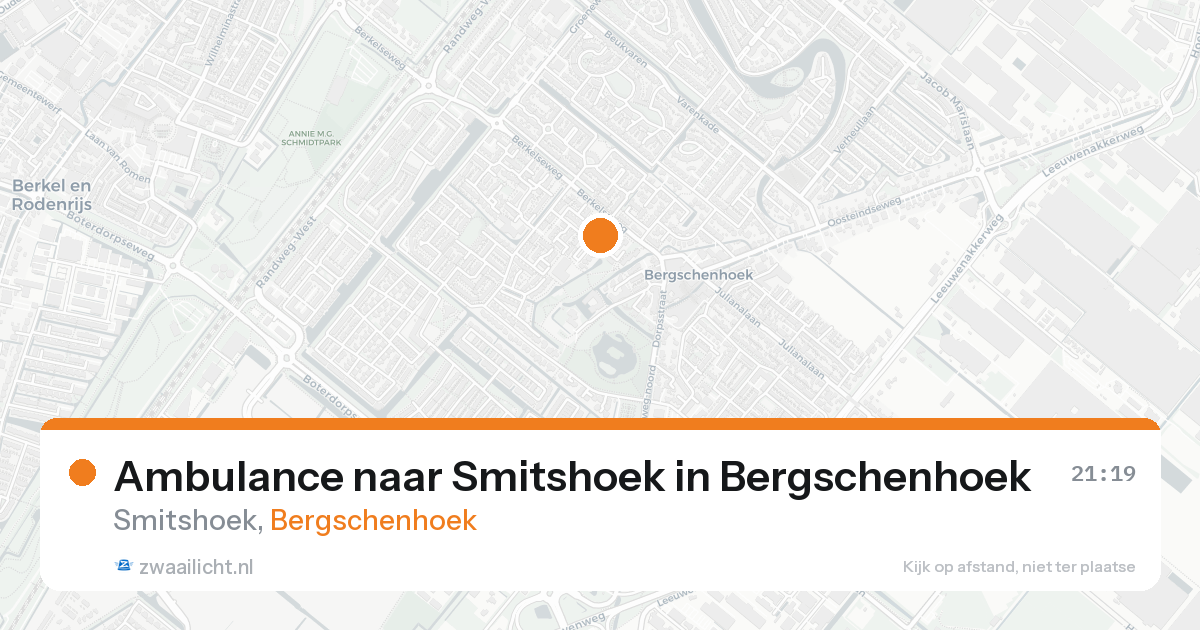 Ambulance naar Smitshoek in Bergschenhoek — 18 aug 2026