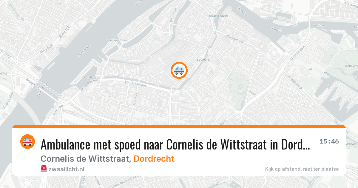 Ambulance met spoed naar Cornelis de Wittstraat in Dordrecht — 13 aug 2026