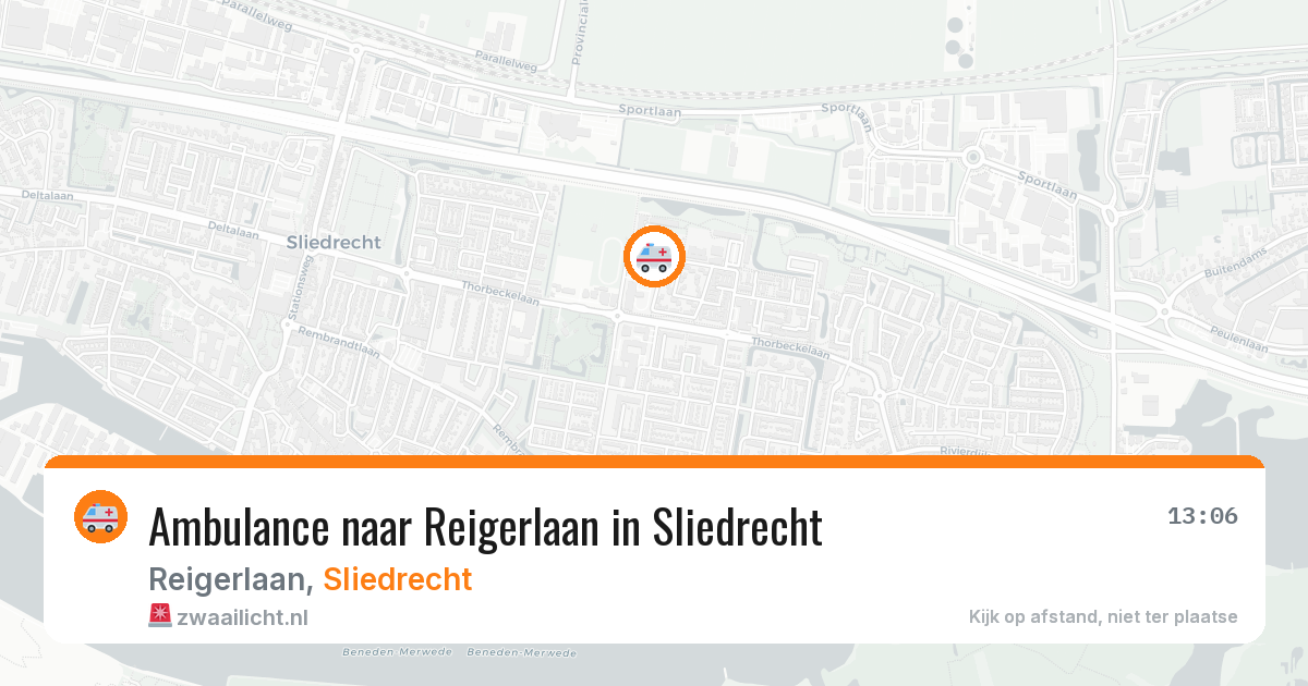 Ambulance naar Reigerlaan in Sliedrecht — 16 mrt 2026