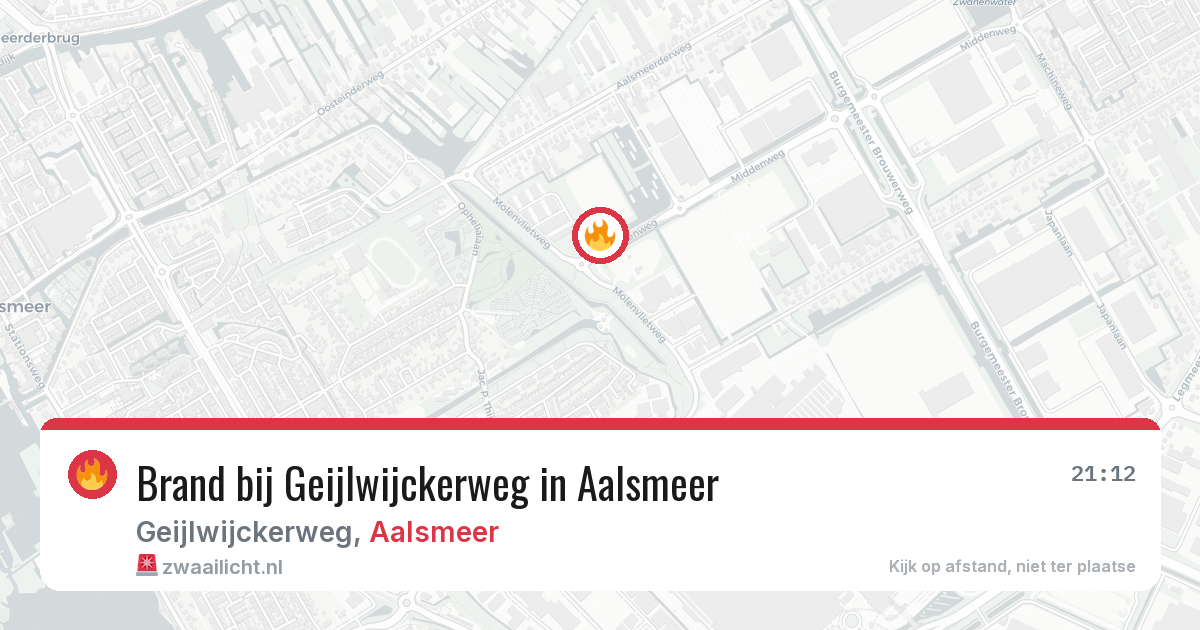 Brand bij Geijlwijckerweg in Aalsmeer — 24 mei 2026