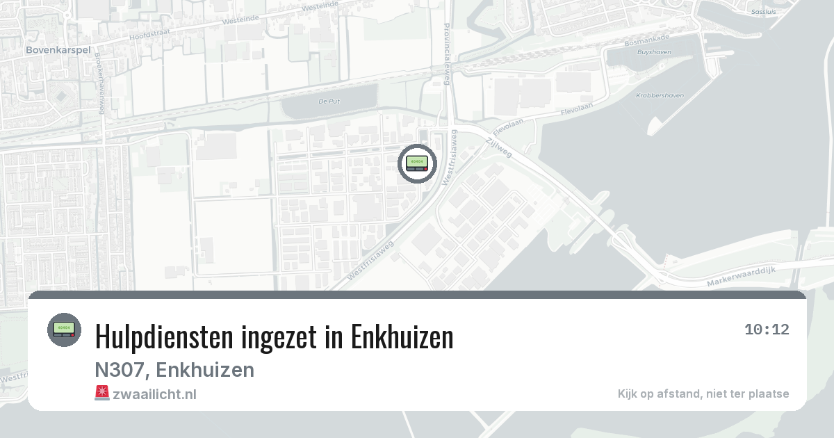 Hulpdiensten ingezet in Enkhuizen — 12 aug 2026 | 🚨 Zwaailicht.nl